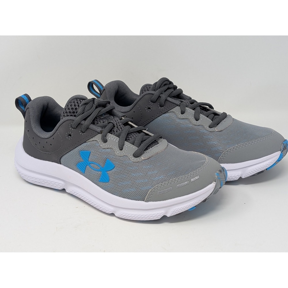 NWOT Under Armour Size 6 Y Charged Pursuit 3 Kids Running Shoes Grey Blue
